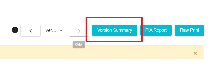 Image highlighting Version Summary option