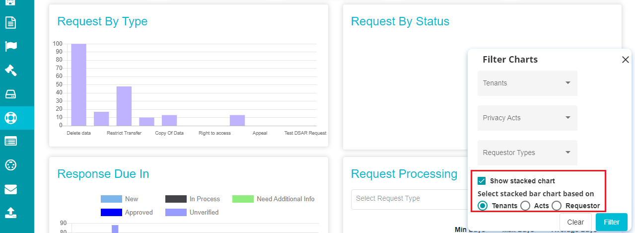 image highlighting Show stacked chart checkbox